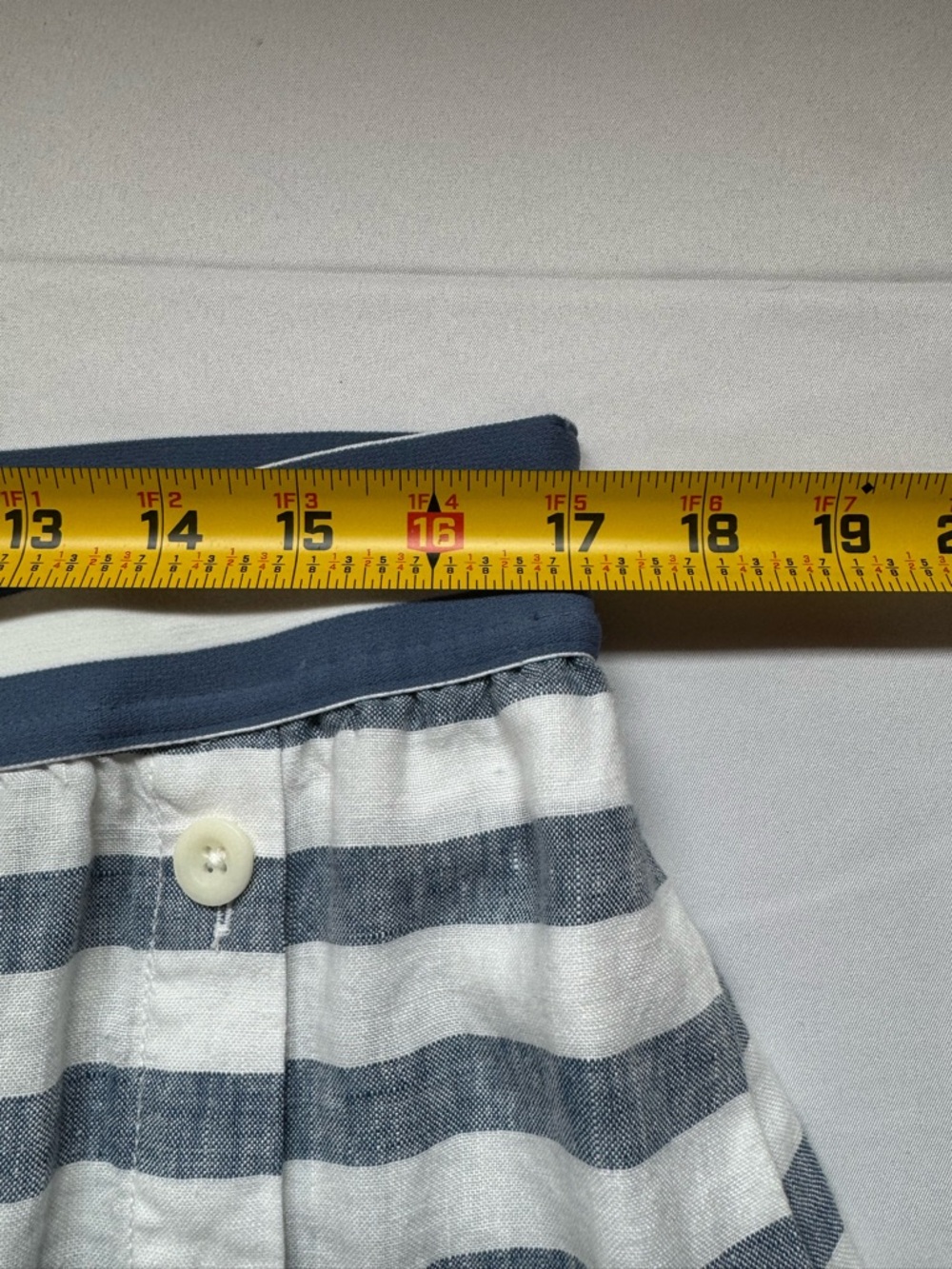 J. Jill Love Linen Seaside Striped Midi Skirt Blue White Button Side Coastal LP - Picture 8 of 9